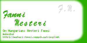 fanni mesteri business card